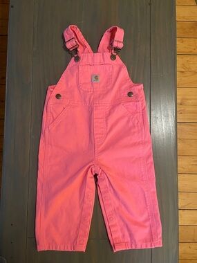 Carhartt Kids Bright Pink Overalls - Girls Pink Dungarees- like new!